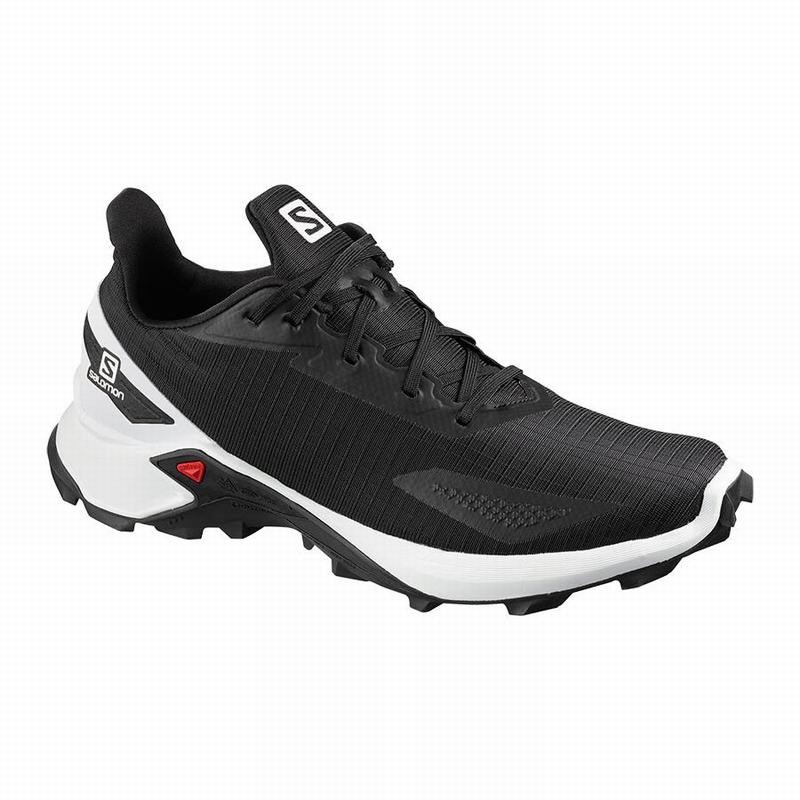 Salomon ALPHACROSS BLAST - Mens Trail Running Shoes - Black/White - NZ (85964-IYUX)